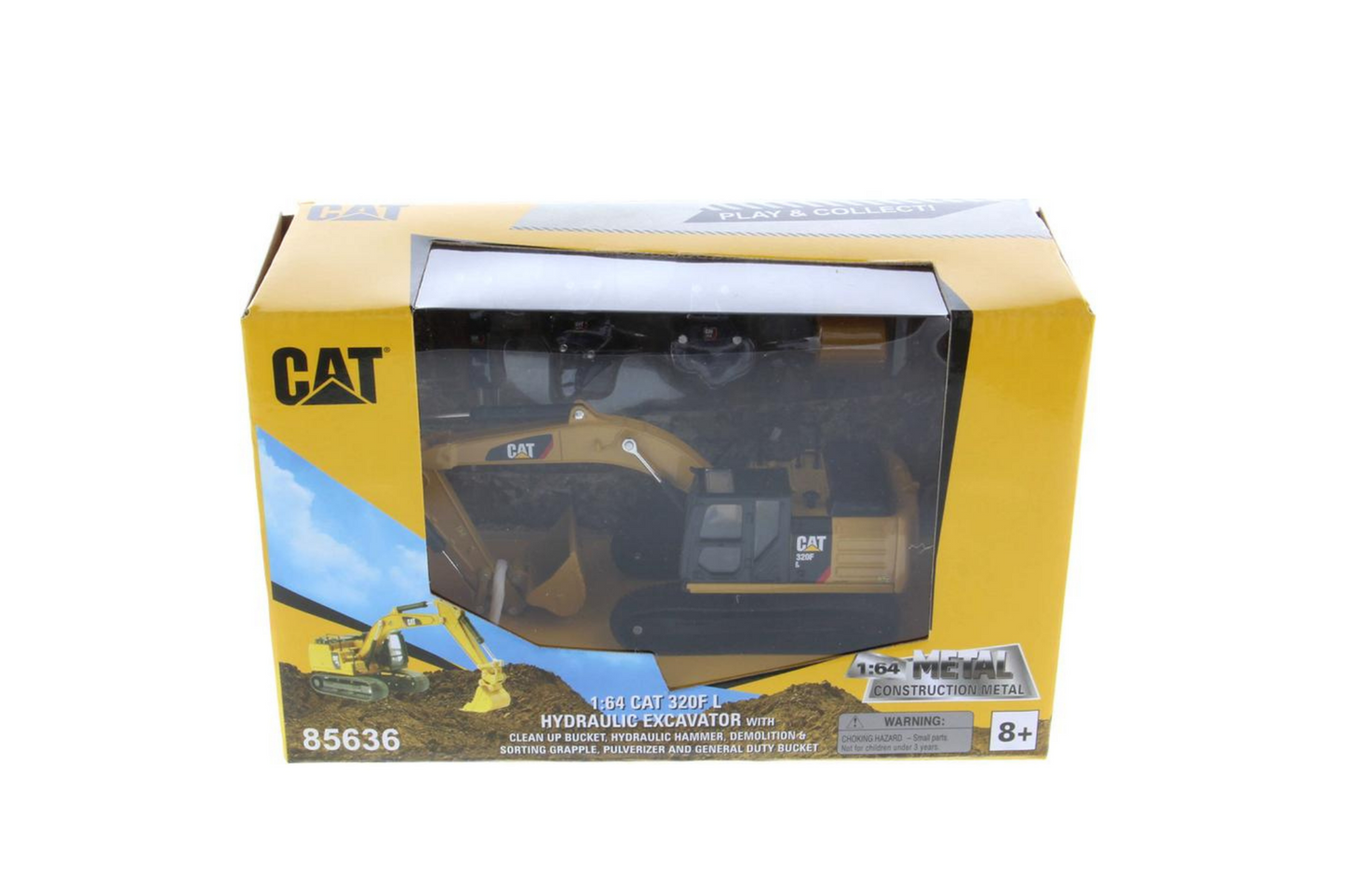 1:64 Cat 320F L Hydraulic Excavator with 5 New Work Tools