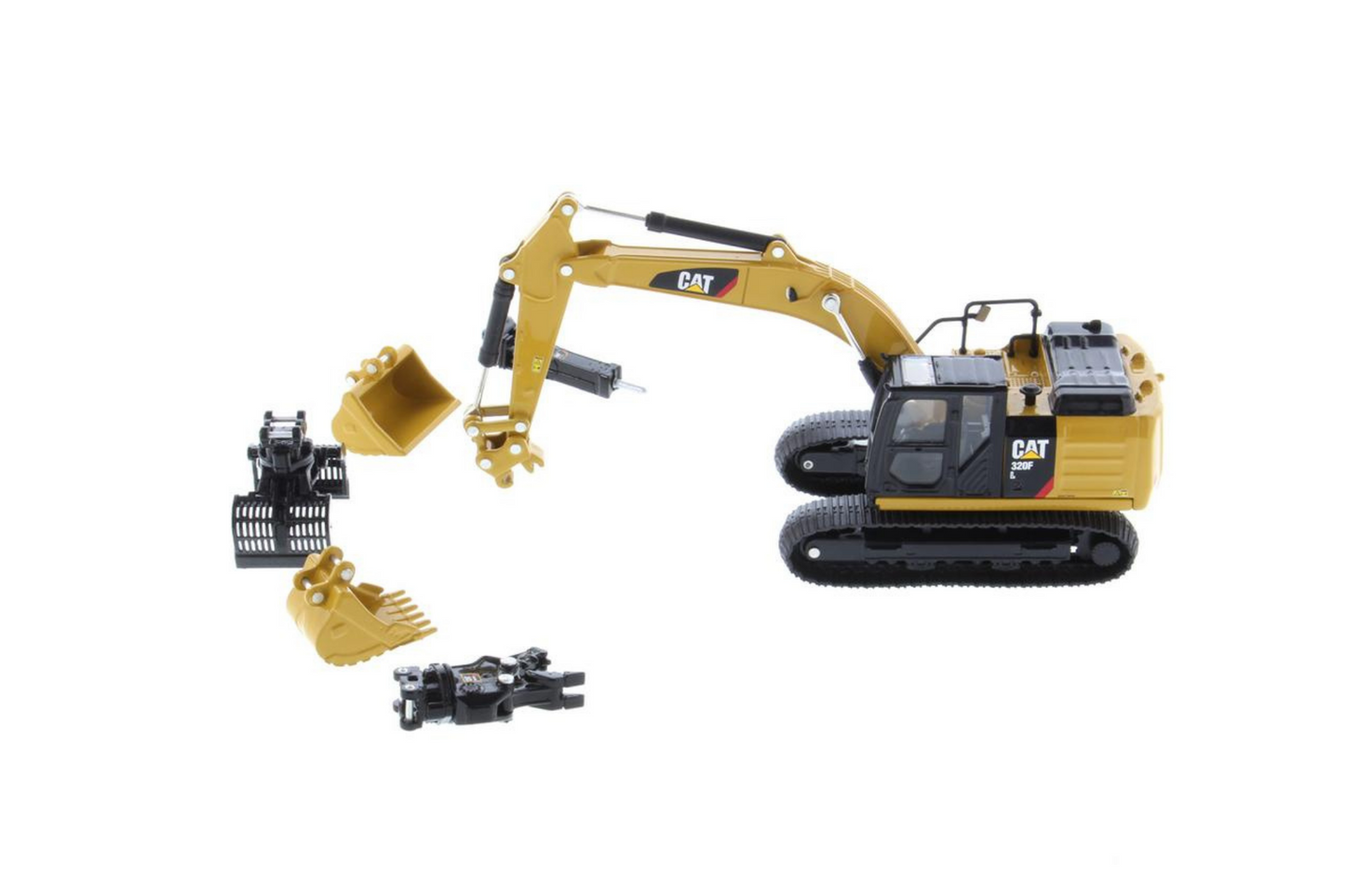 1:64 Cat 320F L Hydraulic Excavator with 5 New Work Tools