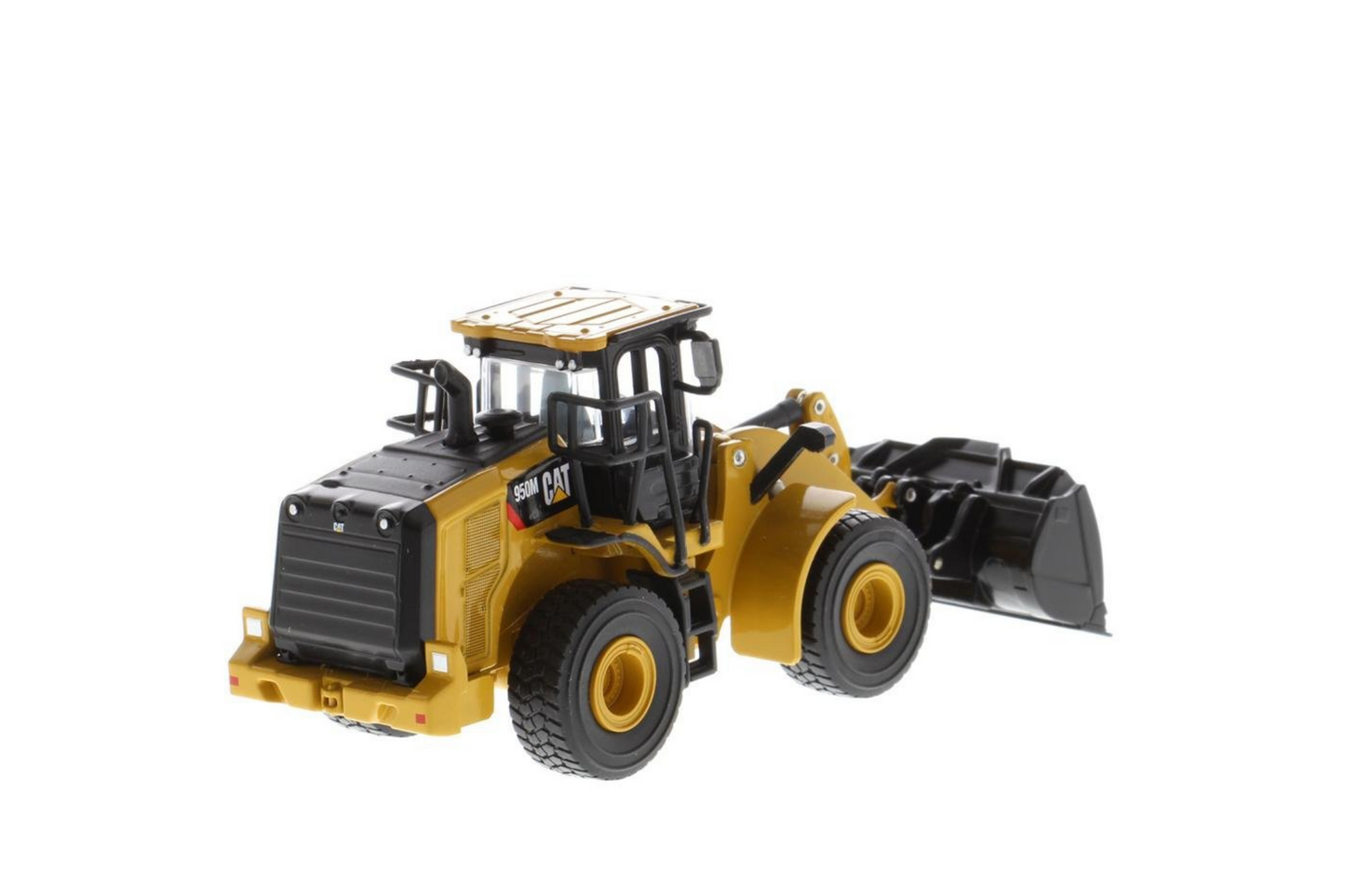 1:64 Cat 950M Wheel Loader with Log Fork + Bucket Attachment (Comes with 2 Log Poles)