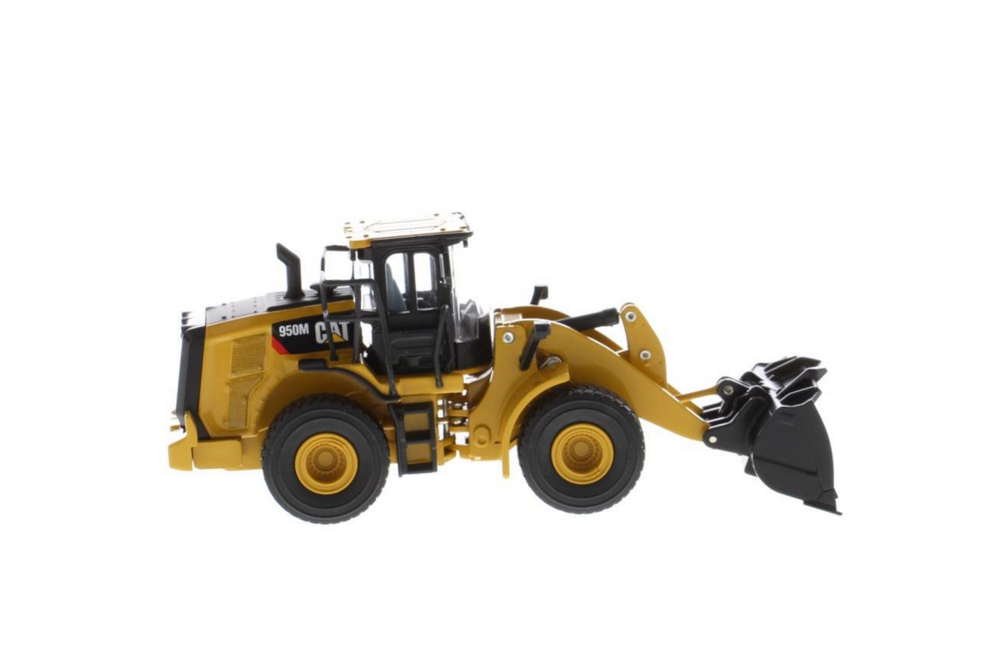 1:64 Cat 950M Wheel Loader with Log Fork + Bucket Attachment (Comes with 2 Log Poles)