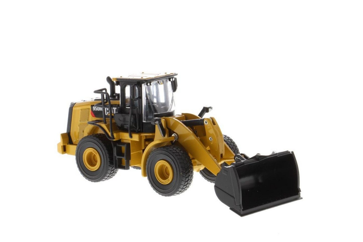 1:64 Cat 950M Wheel Loader with Log Fork + Bucket Attachment (Comes with 2 Log Poles)