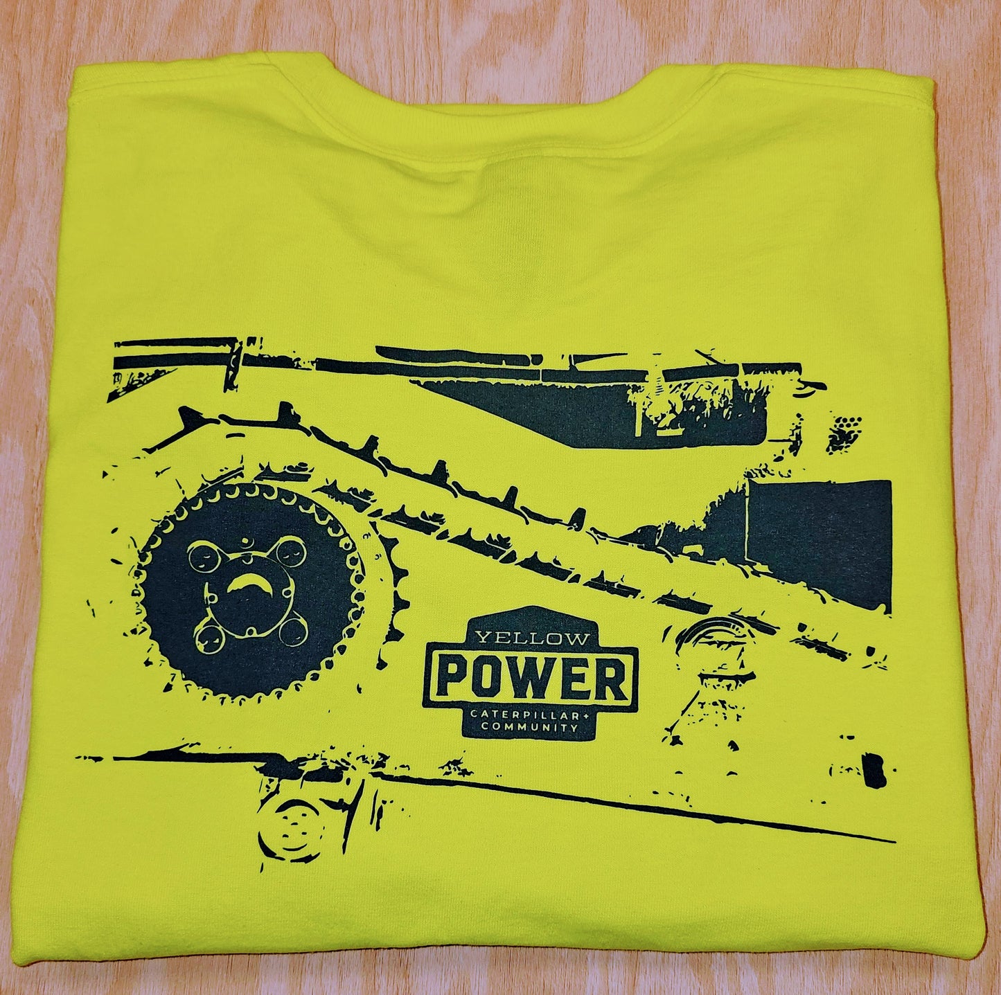 Yellow Power Caterpillar Community T-Shirt, Long Sleeve - Safety Green